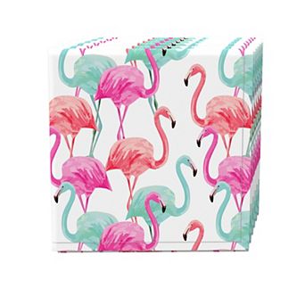 Napkin Set, 100% Polyester, Set of 4, 18x18", Flamingo Beach