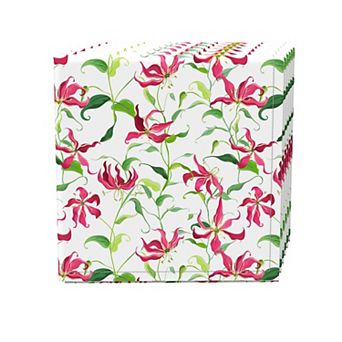 Napkin Set, 100% Polyester, Set of 4, 18x18", Tropical Fire Lily