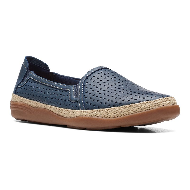 Clarks® Elaina Ruby Women's Leather Espadrille Shoes, Size: 5, Blue