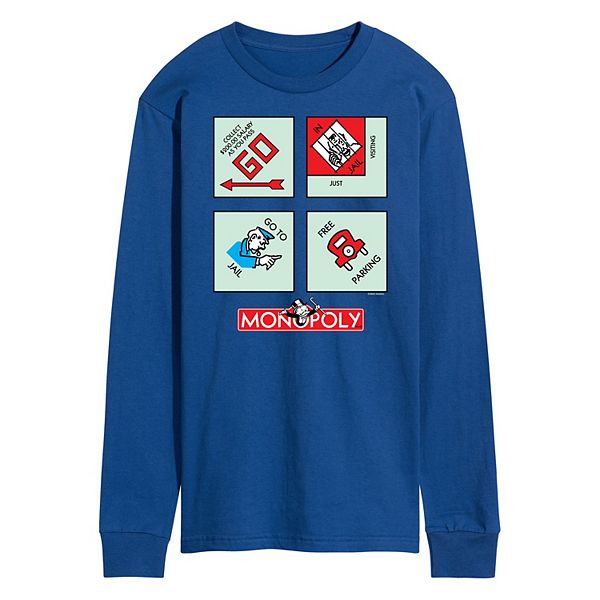 Men's Monopoly Corner Squares Long Sleeve Tee