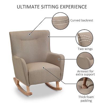 HOMCOM Modern Rocking Chair Sofa Armchair Modern Accent Chair