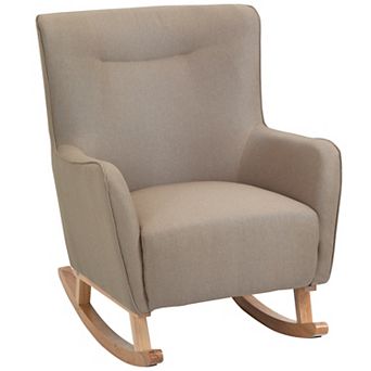Traditional Style Rocking Armchair Single Seater With Winged Back And Armrests