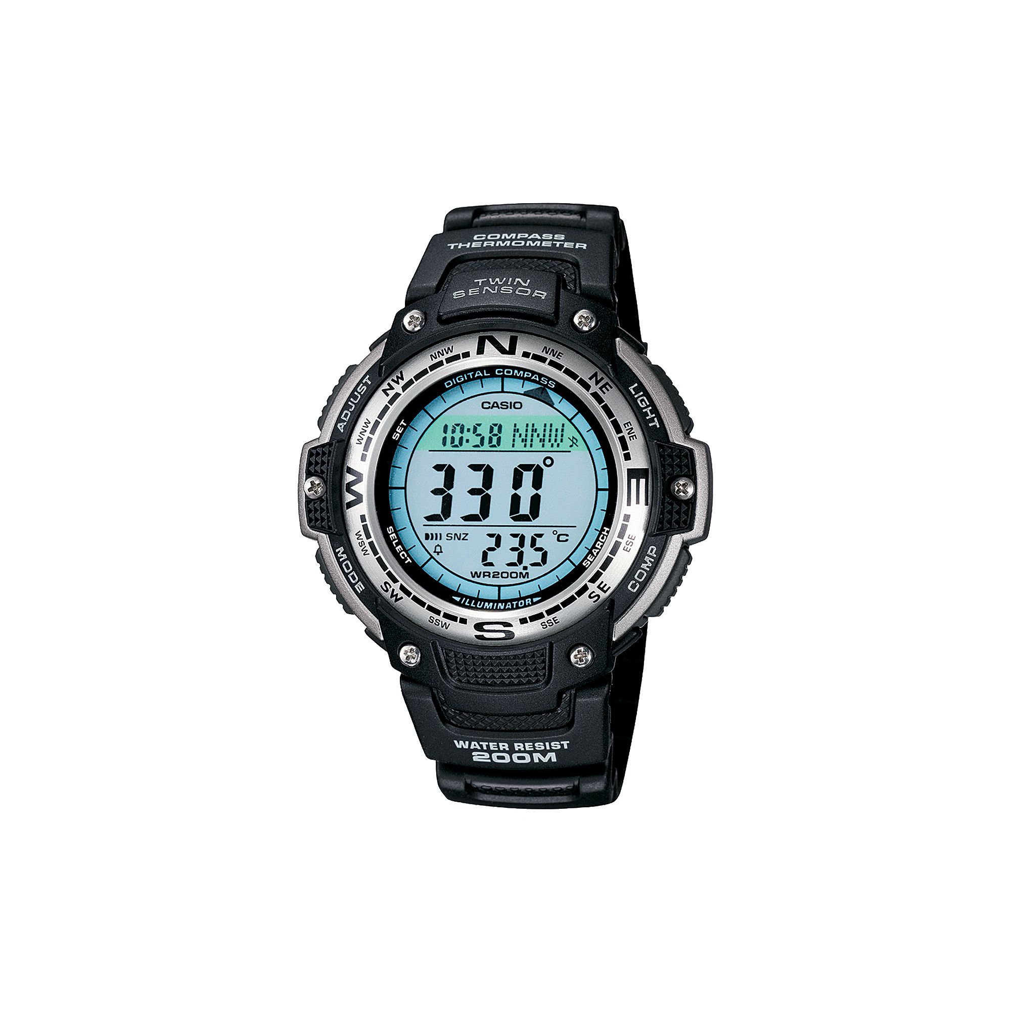 Casio Mens Twin Sensor Digital Chronograph Watch - SGW100-1V, Multicolor