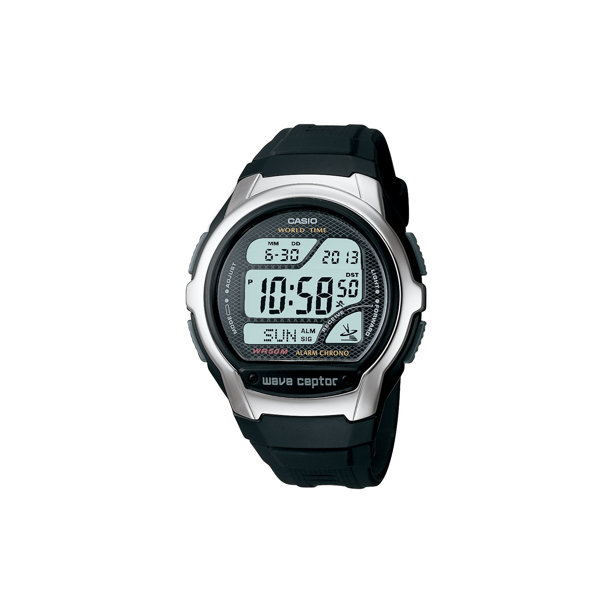 Casio Mens Wave Ceptor Atomic Digital Chronograph Watch - WV58A-1AV, Multi