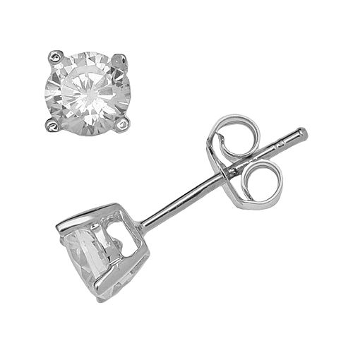 Sterling Silver Cubic Zirconia Stud Earrings