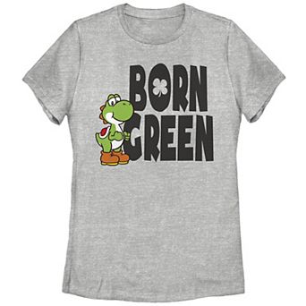 Juniors' Nintendo Yoshi Born Green St. Patrick's Day Graphic Tee