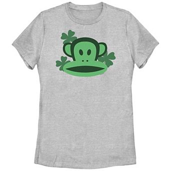 Juniors' Paul Frank Green Face Clover St. Patrick's Day Graphic Tee
