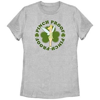 Disney's Tinkerbell Juniors' Shamrock Pinch Proof St. Patrick's Day Graphic Tee