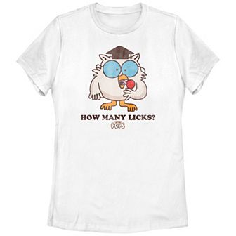 Juniors' Tootsie Pop How Many Licks Graphic Tee