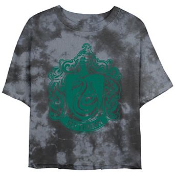 Juniors' Harry Potter Slytherin House Crest Mineral Wash Graphic Tee