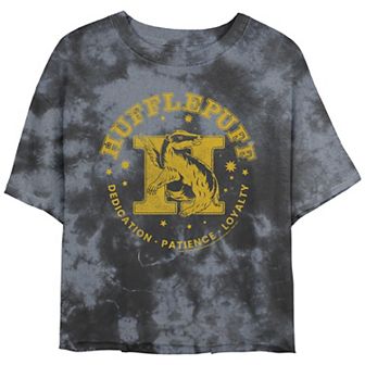 Juniors' Harry Potter Hufflepuff Qualities Stamp Mineral Wash Graphic Tee