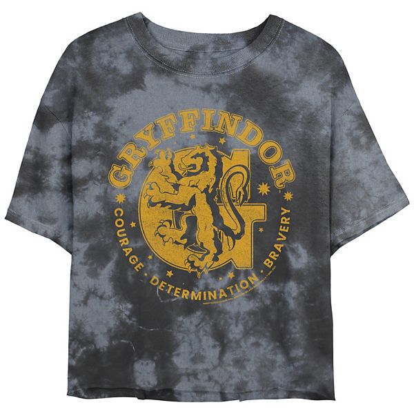 Juniors' Harry Potter Gryffindor Qualities Stamp Mineral Wash Graphic Tee