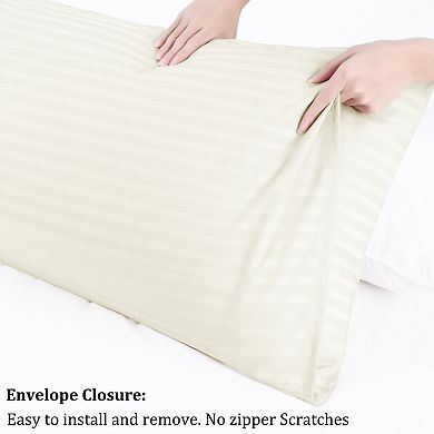 Microfiber Body Striped Pillowcase Soft Durable 20" x 60"