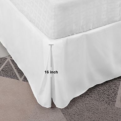Pleated Bed Skirt Classic Tailored Styling Ruffled 16" Drop Queen(60"x80")