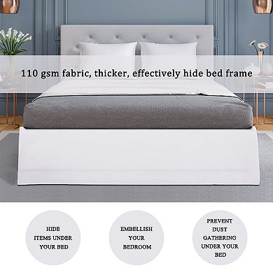 Pleated Bed Skirt Classic Tailored Styling Ruffled 16" Drop Queen(60"x80")