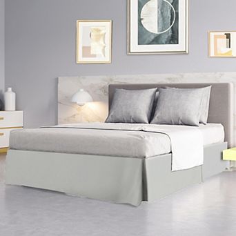 Pleated Bed Skirt Classic Tailored Styling Ruffled 16" Drop Queen(60"x80")