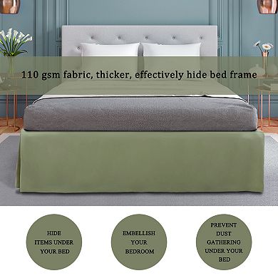 Pleated Bed Skirt Classic Tailored Styling Ruffled 16" Drop Full(54"x75")