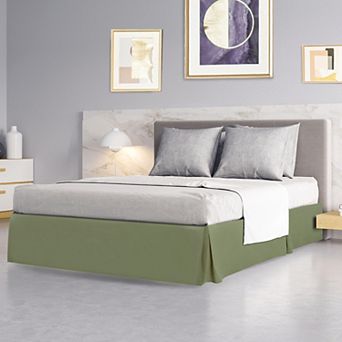 Pleated Bed Skirt Classic Tailored Styling Ruffled 16" Drop Full(54"x75")