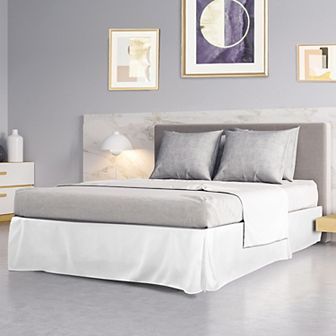 Pleated Bed Skirt Classic Tailored Styling Ruffled 16" Drop Full(54"x75")