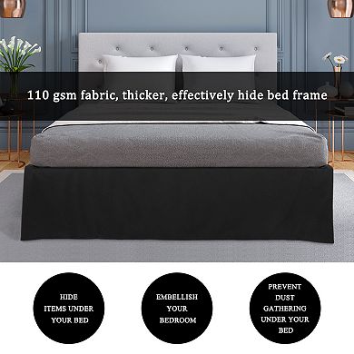 Pleated Bed Skirt Classic Tailored Styling Ruffled 16" Drop King(78"x80")