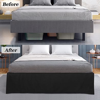 Pleated Bed Skirt Classic Tailored Styling Ruffled 16" Drop King(78"x80")