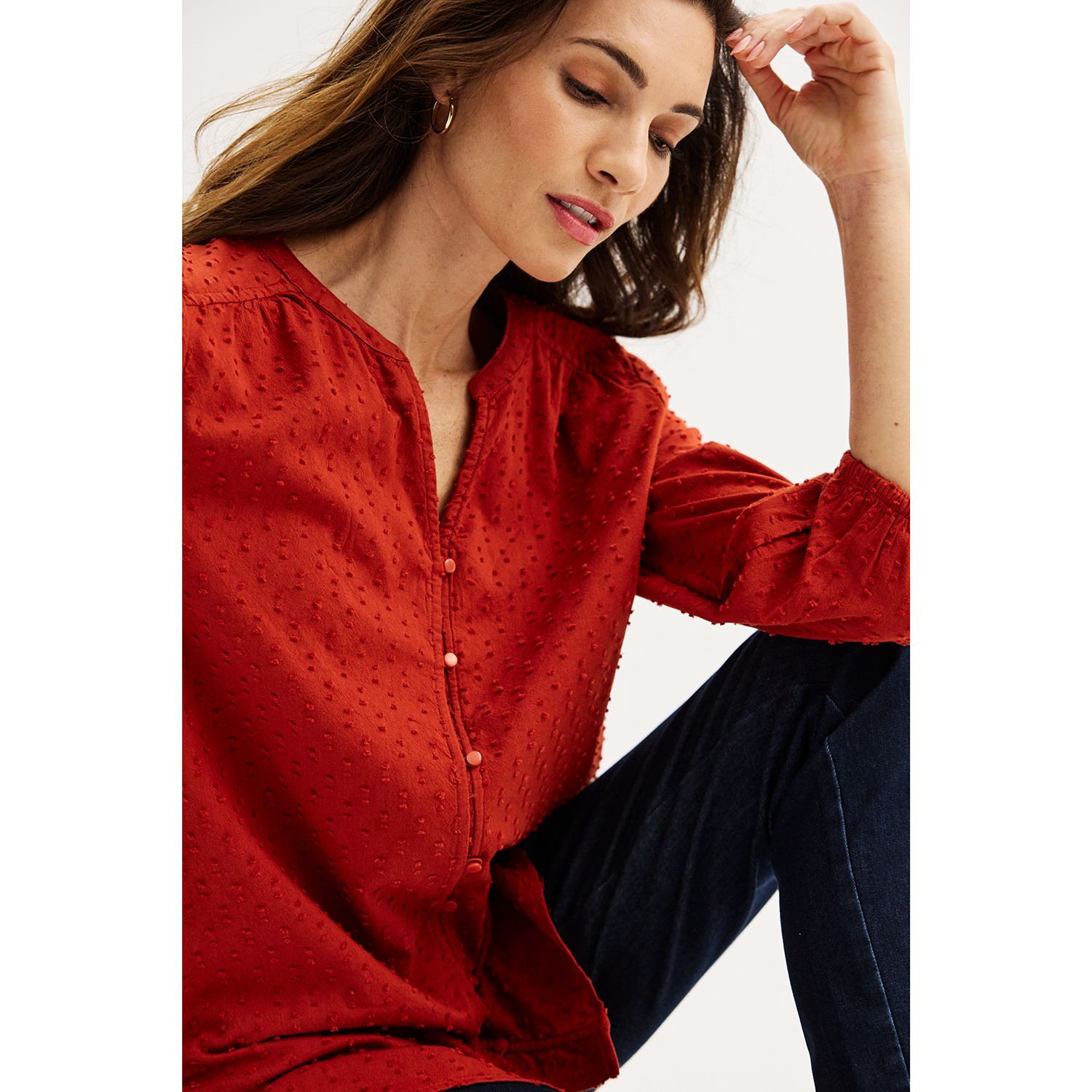 Chemisier Femme Croft & Barrow Rayé Multicolore - Taille L, Manches 3/4, Occasion Très Bon état