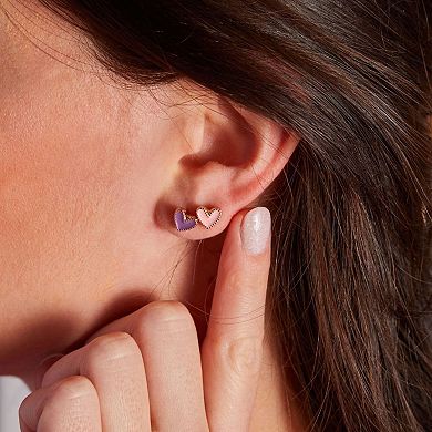 Luca + Danni Purple Enameled Heart Stud Earrings