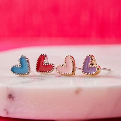 Luca + Danni Blue Enameled Heart Stud Earrings