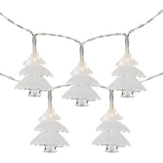 10-Count LED Clear Winter Trees Micro Christmas Light Set 3ft Clear Wire