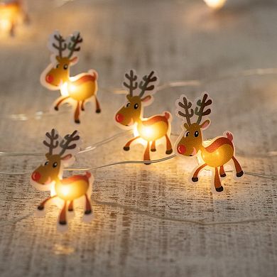 20-Count LED Reindeer Micro Christmas Light Set 6ft Clear Wire