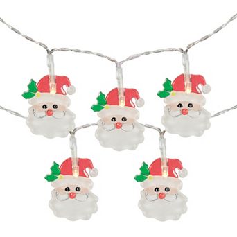 10-Count LED Santa Claus Micro Christmas Light Set 4.5ft Clear Wire