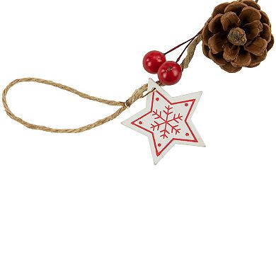 20-Count LED Tree Stars and Pine Christmas Garland Light Set 6ft Clear Wire
