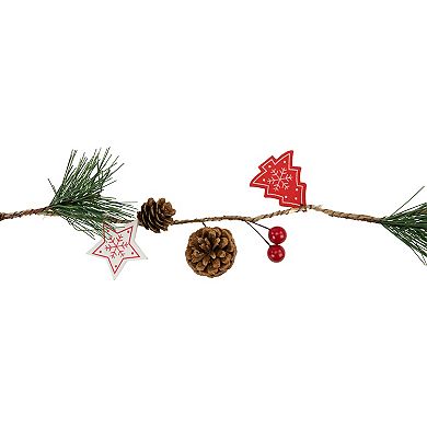 20-Count LED Tree Stars and Pine Christmas Garland Light Set 6ft Clear Wire