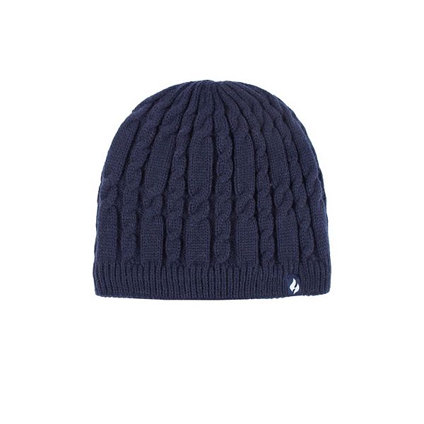 Women's Heat Holders Heatweaver Lined Cable Knit Beanie - Navy