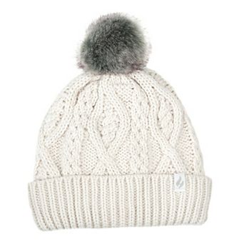 Women's Heat Holders Heatweaver Lined Cable Knit Pom Hat