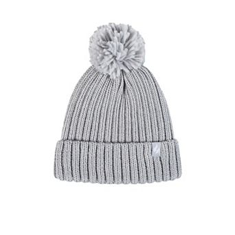 Women's Heat Holders Heatweaver Lined Ribbed Roll Up Pom Hat