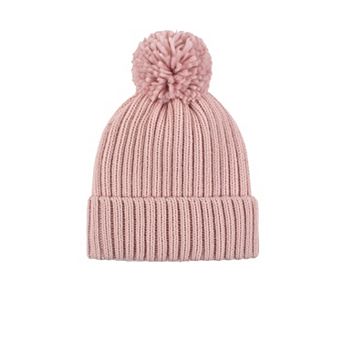 Women's Heat Holders Heatweaver Lined Ribbed Roll Up Pom Hat