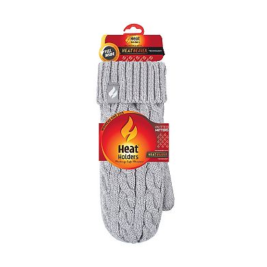 Women's Heat Holders Heatweaver Lined Cable Knit Mittens