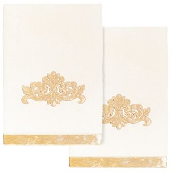 Linum Home Textiles Turkish Cotton May 2 pc Embellished Bath Towel Set