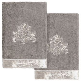 Linum Home Textiles Turkish Cotton May 2 pc Embellished Hand Towel Set