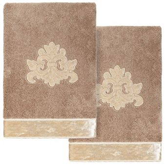 Linum Home Textiles Turkish Cotton May 2 pc Embellished Hand Towel Set