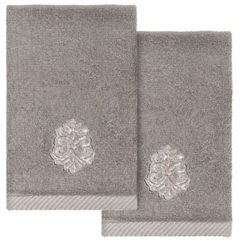 Linum Home Textiles Turkish Cotton May 2 pc Embellished Fingertip Towel Set