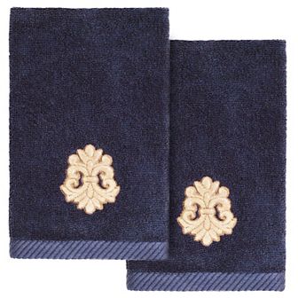 Linum Home Textiles Turkish Cotton May 2 pc Embellished Fingertip Towel Set