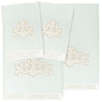 Linum Home Textiles Turkish Cotton May 4 pc Embellished Towel Set