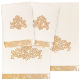 Linum Home Textiles Turkish Cotton May 4 pc Embellished Towel Set