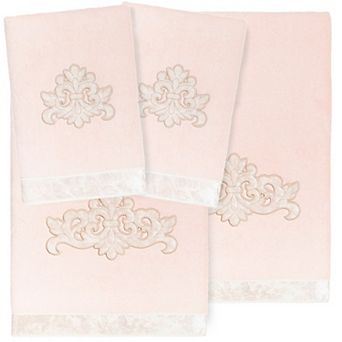 Linum Home Textiles Turkish Cotton May 4 pc Embellished Towel Set