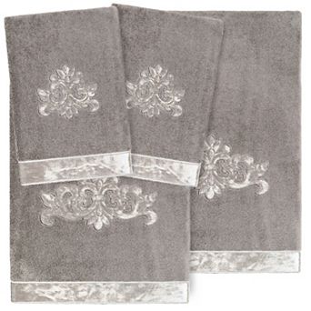 Linum Home Textiles Turkish Cotton May 4 pc Embellished Towel Set