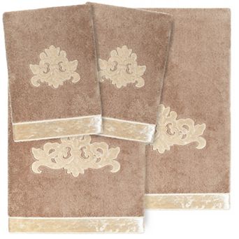 Linum Home Textiles Turkish Cotton May 4 pc Embellished Towel Set