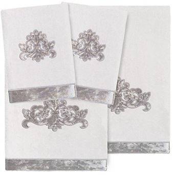 Linum Home Textiles Turkish Cotton May 4 pc Embellished Towel Set