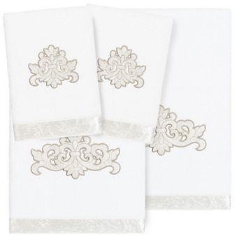 Linum Home Textiles Turkish Cotton May 4 pc Embellished Towel Set